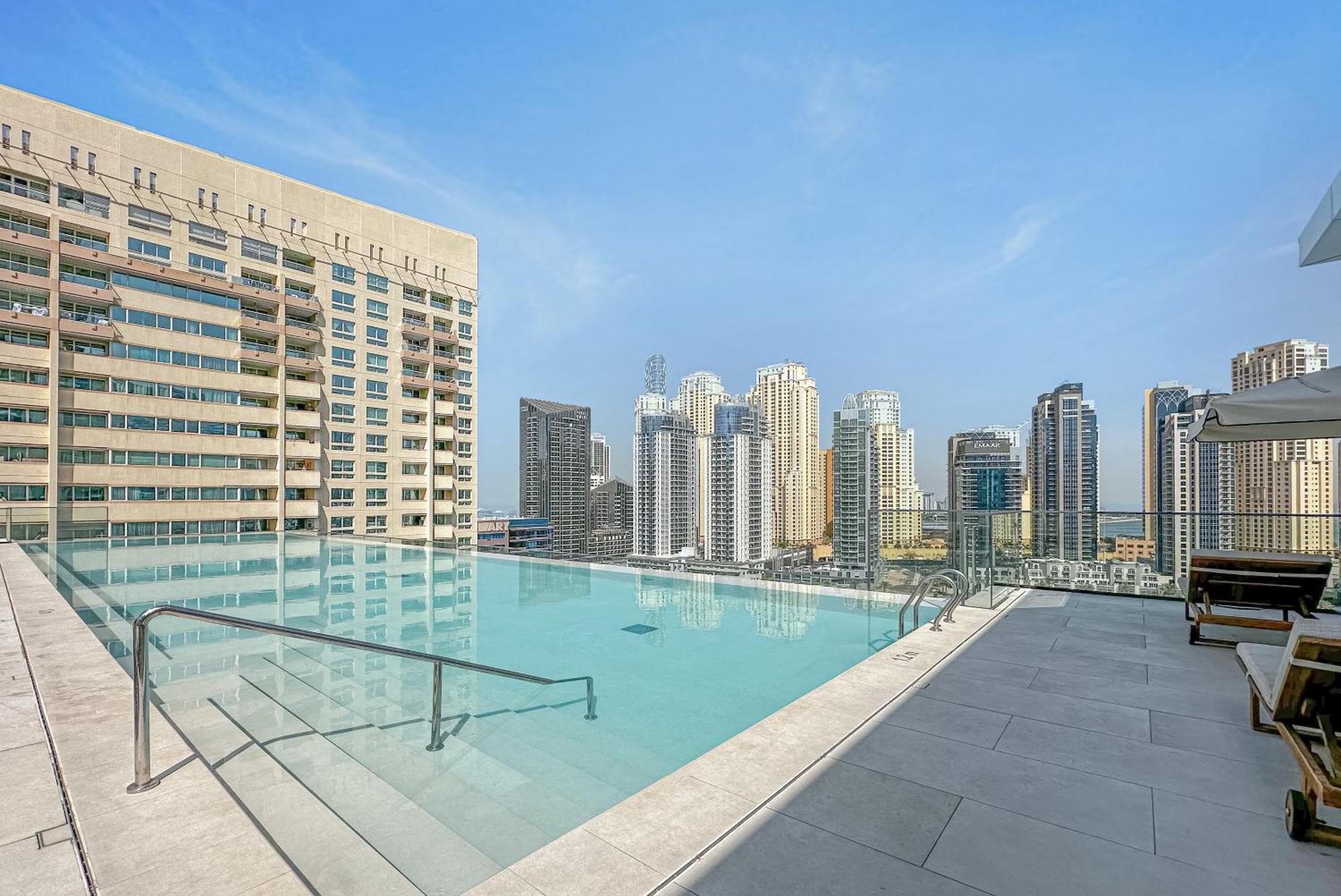 Modern 2Br High Floor Haven In Vida Dubai Marina公寓 外观 照片