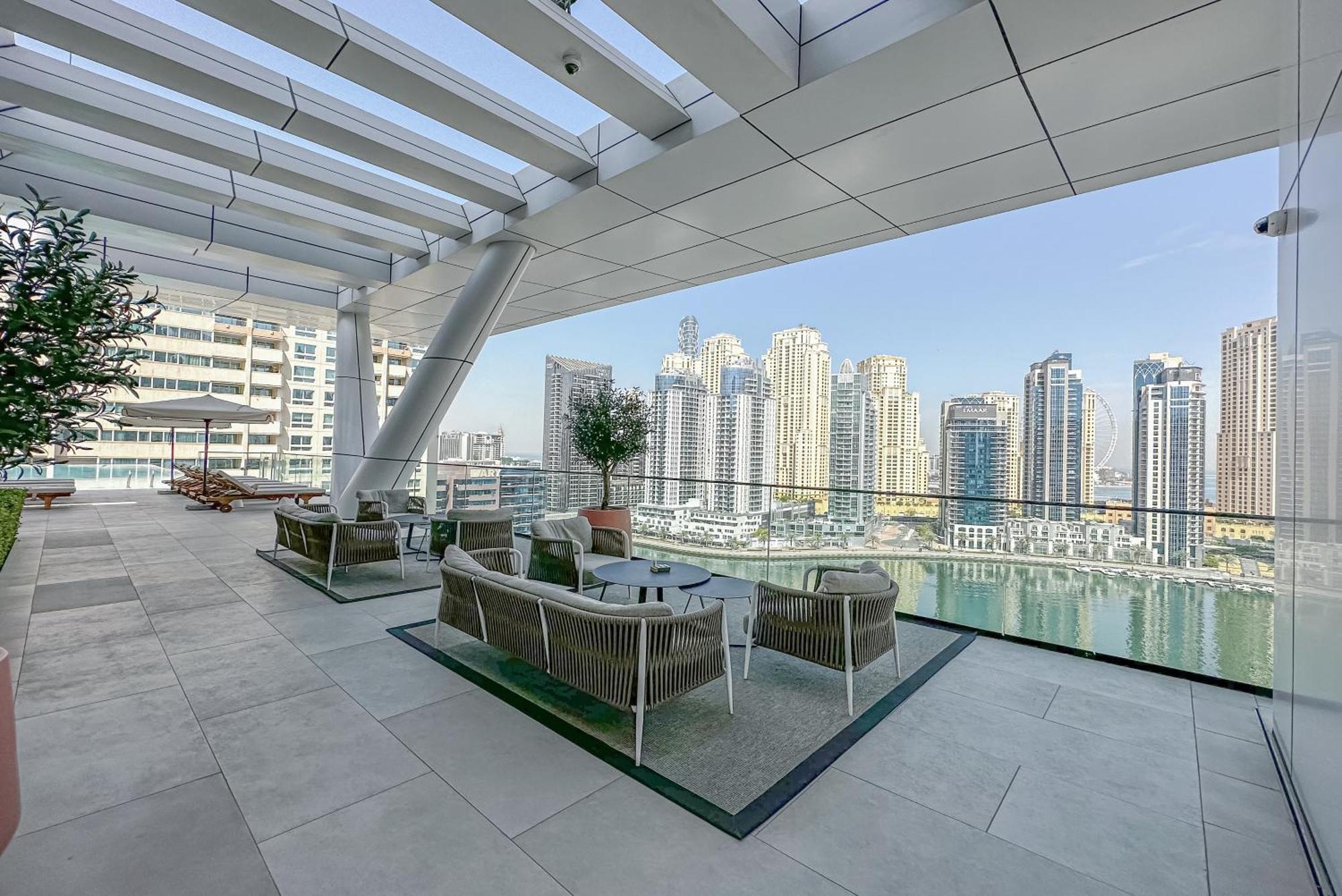 Modern 2Br High Floor Haven In Vida Dubai Marina公寓 外观 照片