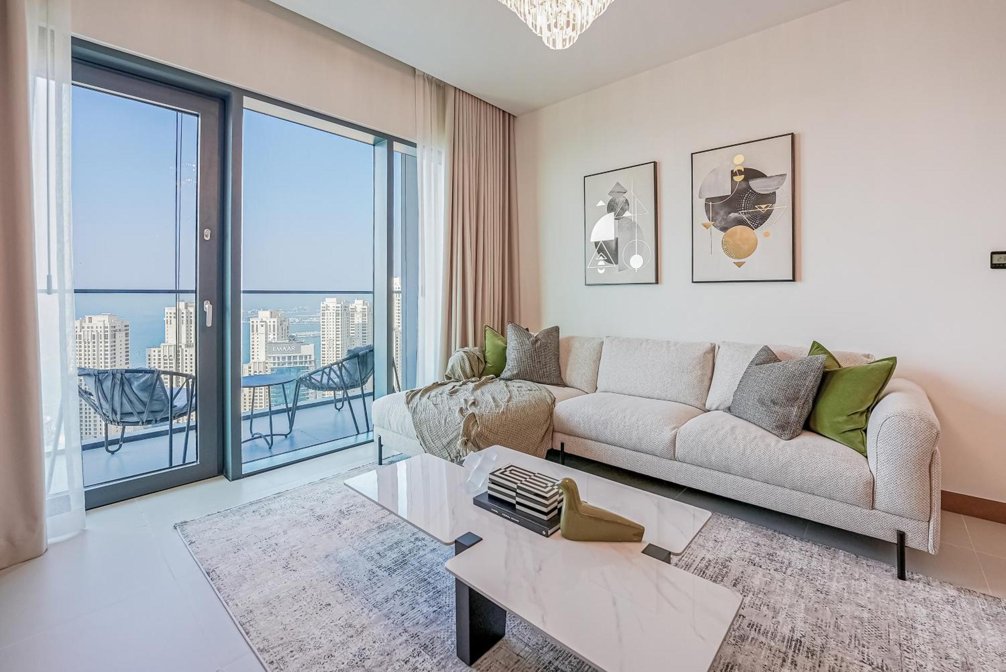 Modern 2Br High Floor Haven In Vida Dubai Marina公寓 外观 照片